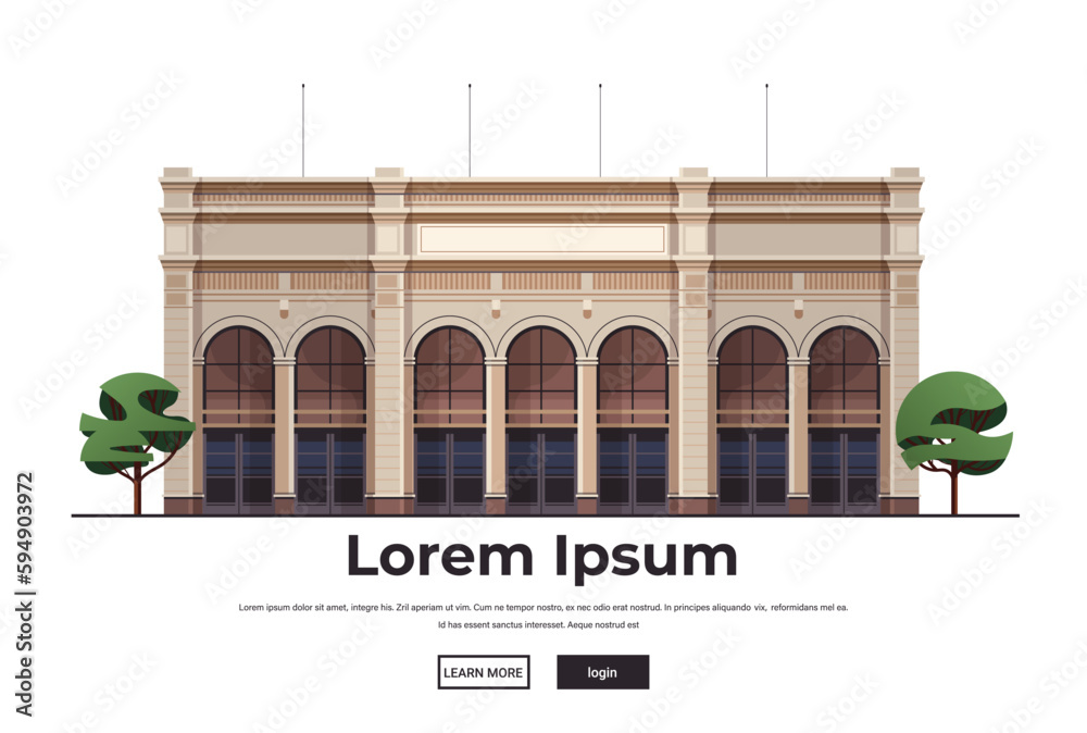 Fototapeta premium modern administrative governmental or office building exterior horizontal copy space