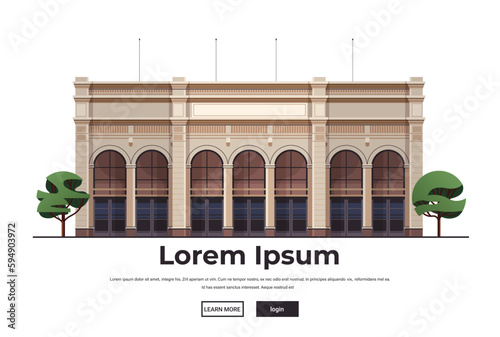modern administrative governmental or office building exterior horizontal copy space