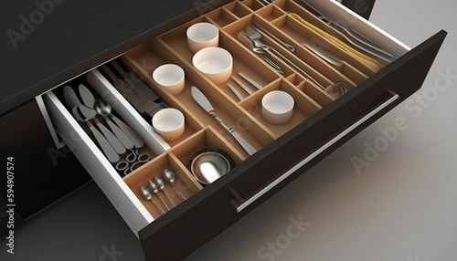 a nice kitchen/drawer/cupboard with cool storage solutions