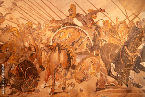 Fotografie Alexander mosaic also know as Battle of issus mosaic from house of the faun in P