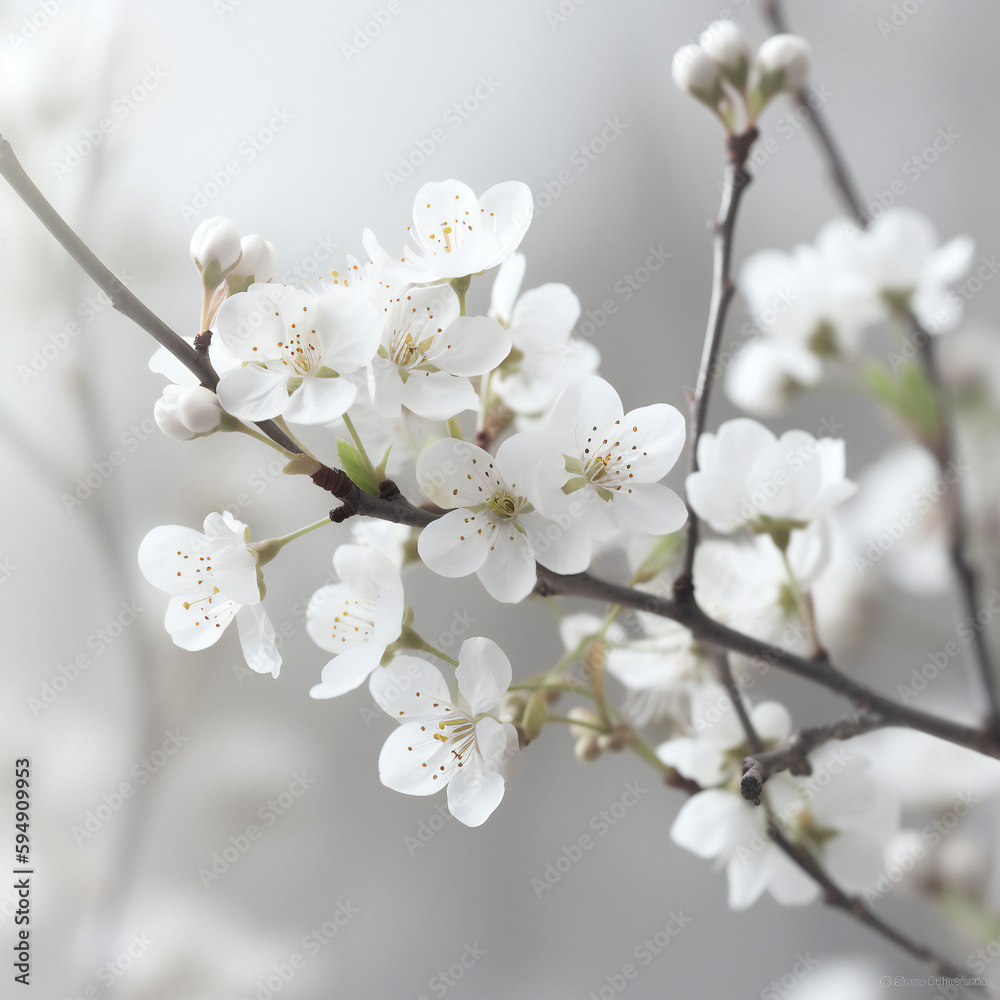 Branch with flowers in spring