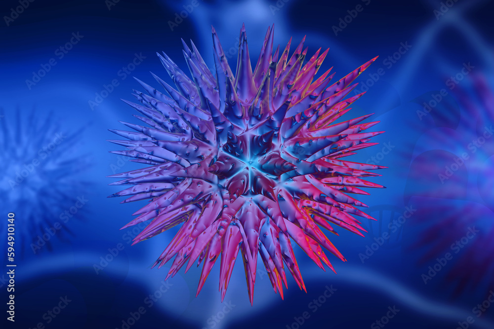 3d rendering Virus bacteria cells background
