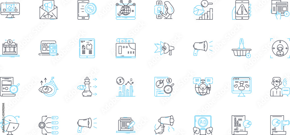 Online media linear icons set. Digital, Web, Streaming, Viral, Social, Interactive, Multimedia line vector and concept signs. Content,Nerk,Cyber outline illustrations Online media linear icons set. Digital, Web, Streaming, Viral, Social, Interactive, Multimedia line vector and concept signs. Content,Nerk,Cyber outline illustrations