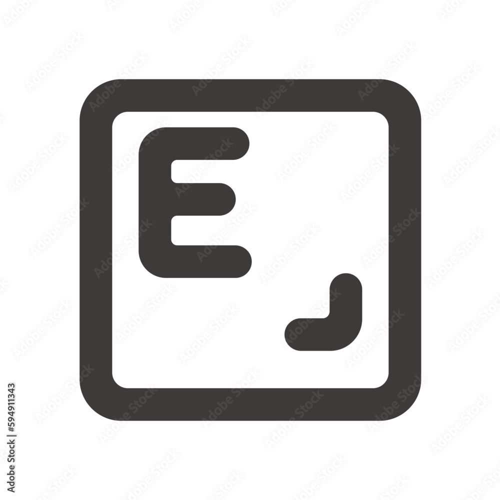 製品設計やアプリ開発やプログラミングに使える、シンプルで使いやすいアルファベットEアイコン