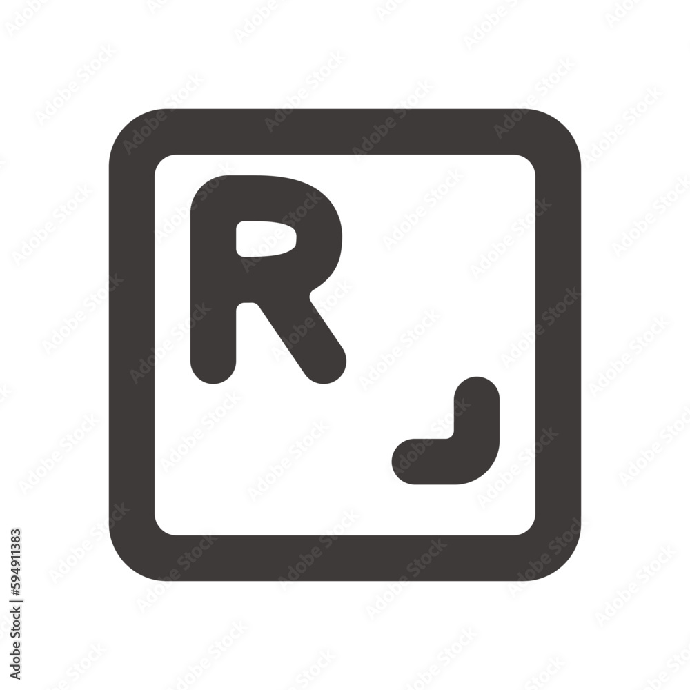 製品設計やアプリ開発やプログラミングに使える、シンプルで使いやすいアルファベットRアイコン 製品設計やアプリ開発やプログラミングに使える、シンプルで使いやすいアルファベットRアイコン