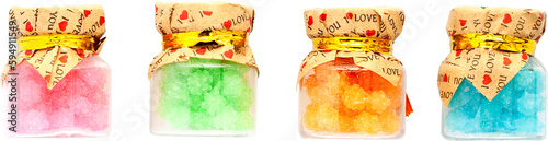 Colorful candy bottles