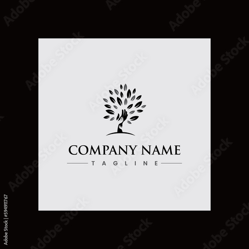 Tree, leafs and hands logo vector volunter, charity, team, foundation, philanthropy, family logo editable