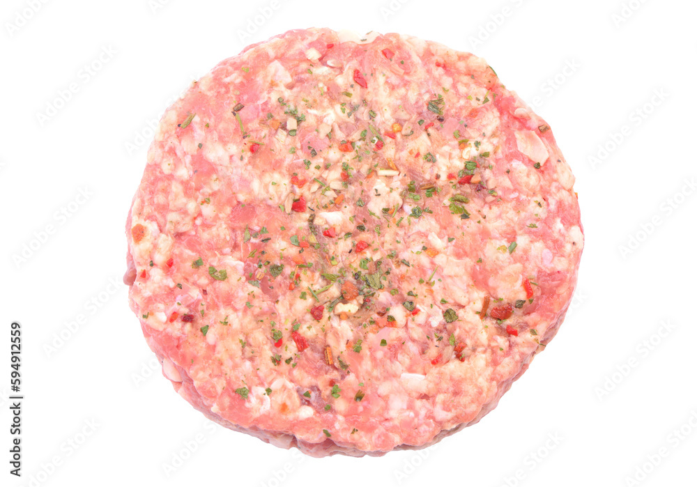 Raw hamburger minced meat isolated on white background Raw hamburger minced meat isolated on white background