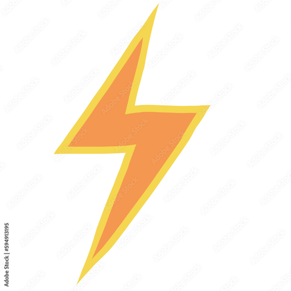 Orange lightning icon illustration easy art Orange lightning icon illustration easy art