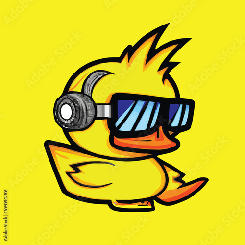Headphone Ducky While Enjoy The music 
