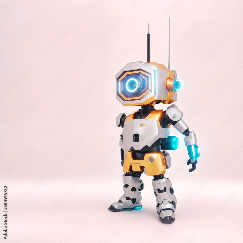 Tin robot modern art created with Generative AI technology Tin robot modern art created with Generative AI technology