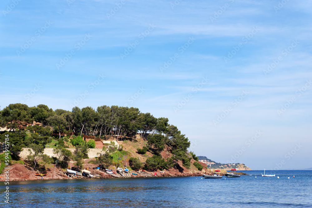 Fabregas coast in the French Riviera. La Seyne-sur-Mer village