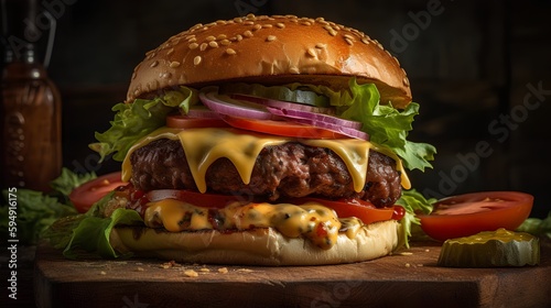 Cheese Burger  Image Ai Generated