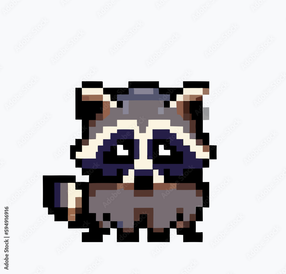 Fototapeta premium Racoon pixelart