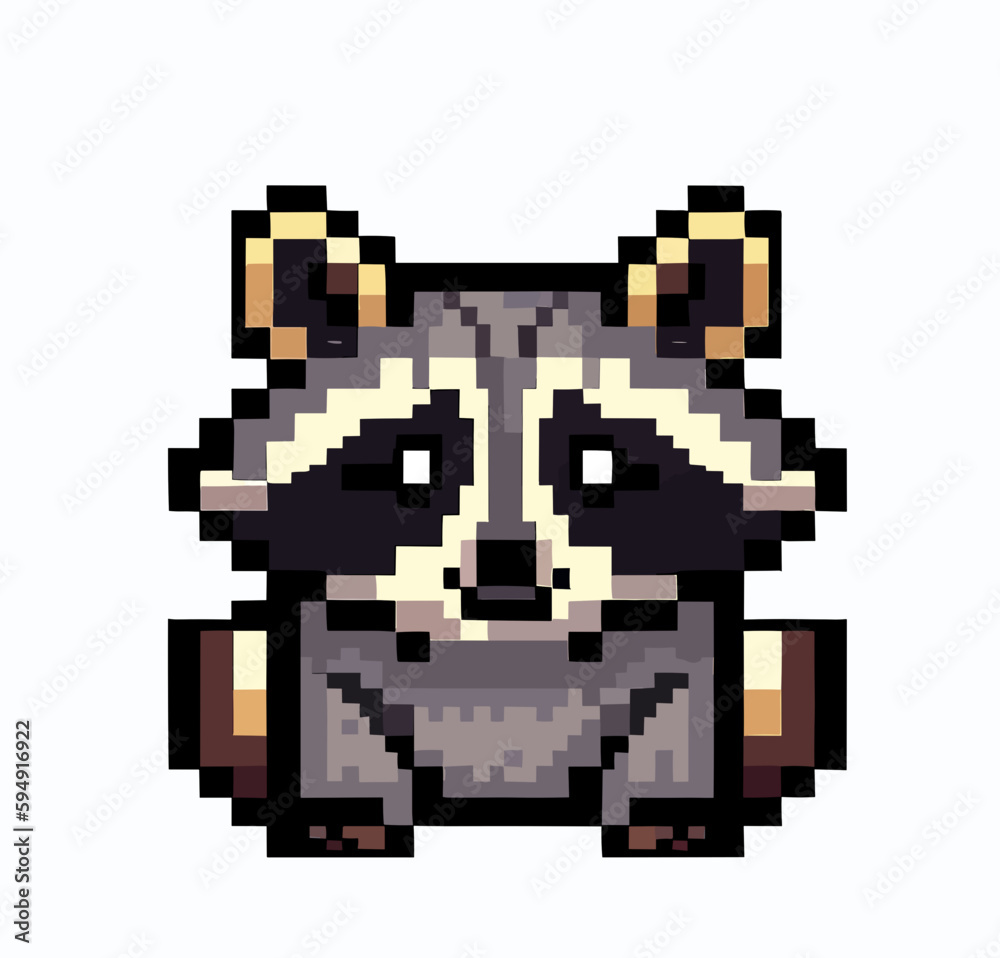 Fototapeta premium Racoon pixelart