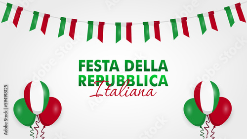 Festa Della Repubblica Italiana, 2 Giungno, Italy republic day 2 June, Italy national flag. Vector Celebration background