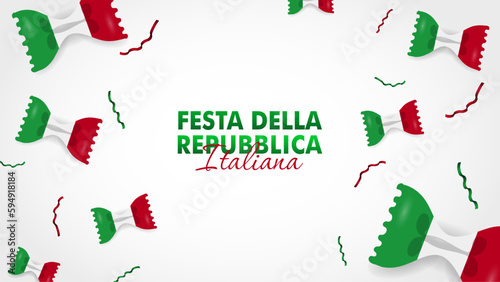 Festa Della Repubblica Italiana, 2 Giungno, Italy republic day 2 June, Italy national flag. Vector Celebration background