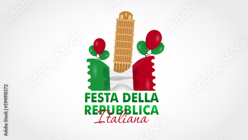 Festa Della Repubblica Italiana, 2 Giungno, Italy republic day 2 June, Italy national flag. Vector Celebration background