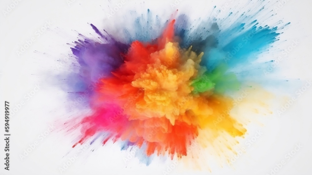 abstract colorful powder paint splashes