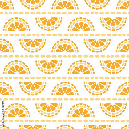 Orange Slice Stripes Seamless Vector Repeat Pattern