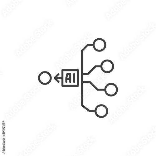 AI Generation vector Artificial Intelligence concept thin line icon