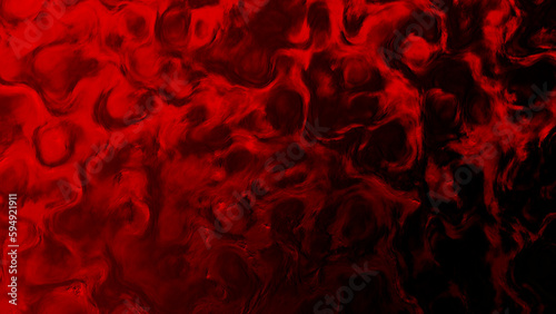 scary grunge red - yellow infernal bio forms forms - abstract 3D illustration