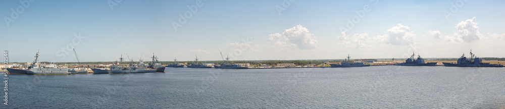 The Military Boat Mayport Docked in Flordia on a Summer Day