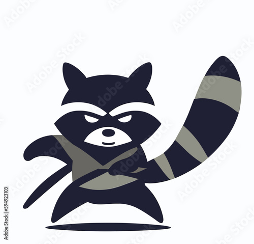 Ninja Racoon Vector Art
