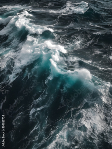 View waves in the ocean via drone  generative ai