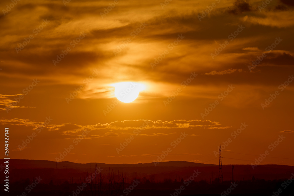 landscape with sky at sunset on a spring day landscape with sky at sunset on a spring day