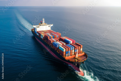 Container cargo ship global business 