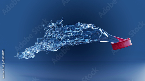 cube and water splash