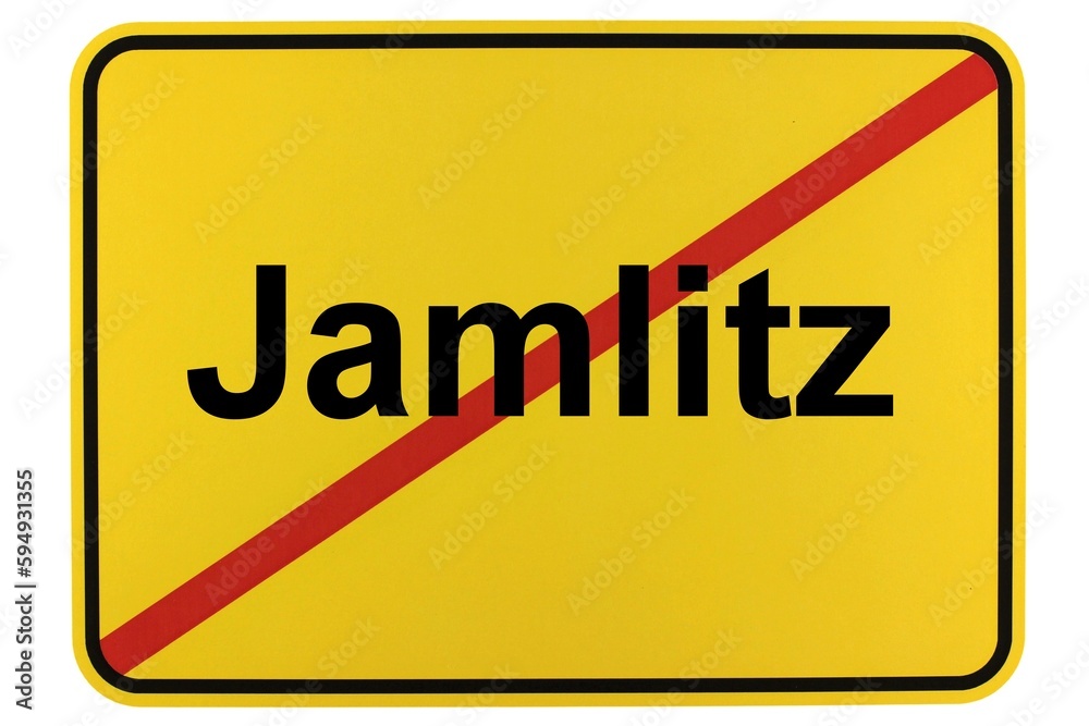 Illustration eines Ortsschildes der Gemeinde Jamlitz in Brandenburg Illustration eines Ortsschildes der Gemeinde Jamlitz in Brandenburg