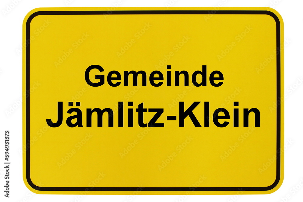 Illustration eines Ortsschildes der Gemeinde Jämlitz-Klein in Brandenburg