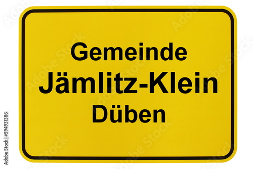 Illustration eines Ortsschildes der Gemeinde Jämlitz-Klein Düben in Brandenburg photo