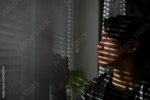 Thoughtful man looking away