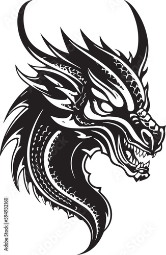 Dragon head vector illustration, SVG