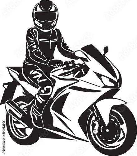 Man on a bike, man on a motorcycle vector illustration,SVG