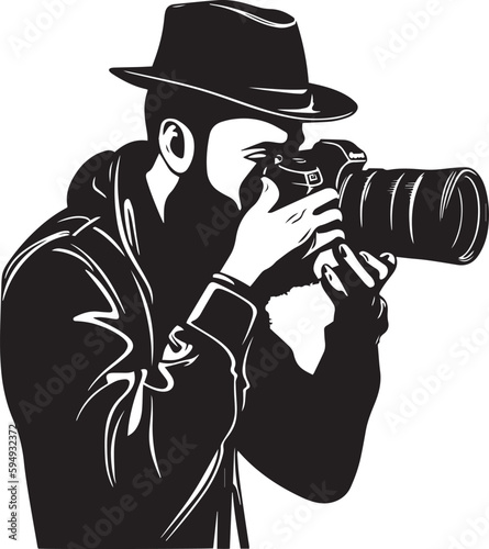 Photographer takes pictures  Photographer logo  Vector illustration  SVG