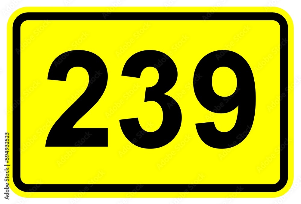 Illustration eines Bundesstraßenschildes der B 239 in Deutschland Illustration eines Bundesstraßenschildes der B 239 in Deutschland