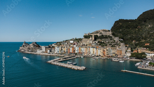 View from above Portovenere by drone