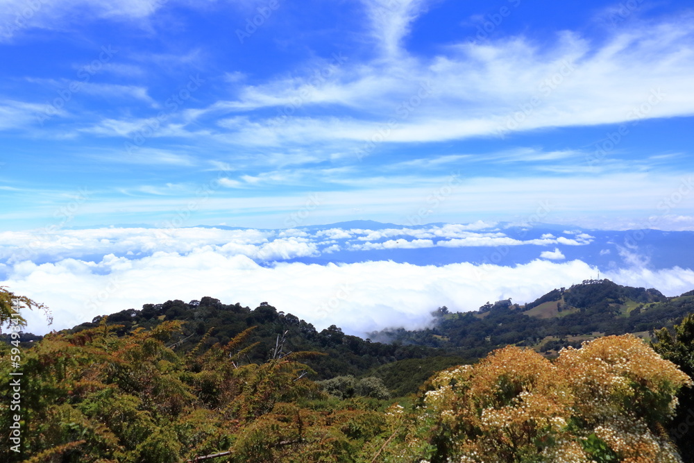 Costa Rica landscapes - beautiful nature - View from Irazu Volcano to the National park around