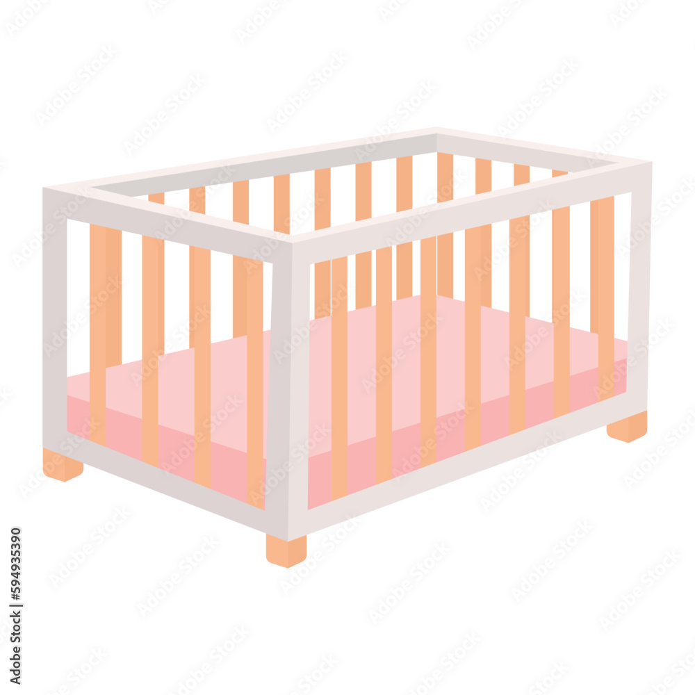 Vector cartoon image of a crib for children. The concept of parenting and caring for the baby. Cute delicate elements for your design. Vector cartoon image of a crib for children. The concept of parenting and caring for the baby. Cute delicate elements for your design.