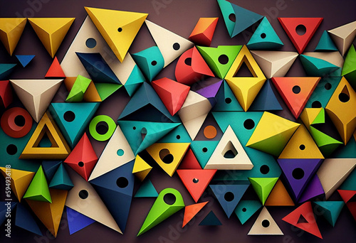 abstract geometric shapes and pattern background. Generative AI