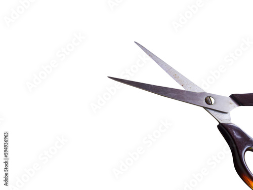 Iron stainless scissors isolated on white background