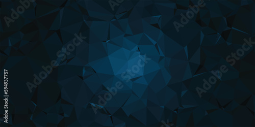 Abstract geometric mosaic background, crystal diamond wallpaper, low poly, dark navy blue faceted texture and seamless pattern, vector	