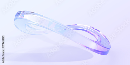 Schilderij op canvas Abstract glass geometric figure in shape of infinity 3d render