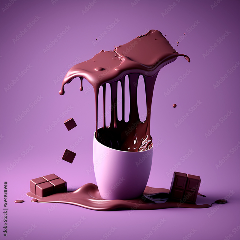generated with AI: Chocolate day, melting with a cup of coffee