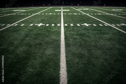 yard line on an american football field  symbolizing the big game. Generative AI