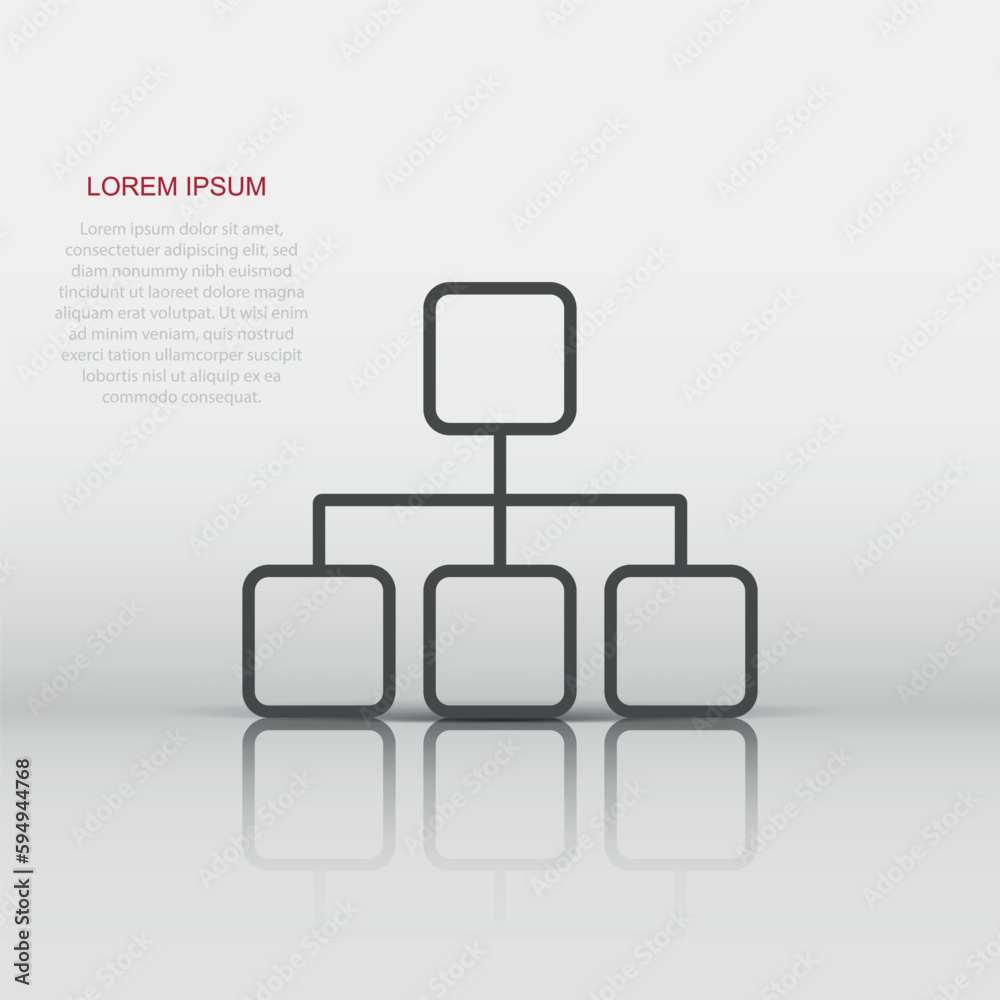 Vector structure diagram icon in flat style. Chart organization sign illustration pictogram. Structure business concept. Vector structure diagram icon in flat style. Chart organization sign illustration pictogram. Structure business concept.